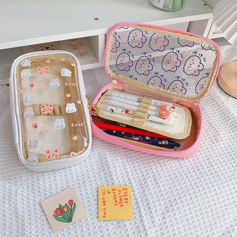 Ins Japanese Transparent Pencil Case