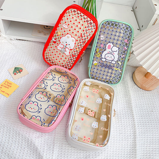 Ins Japanese Transparent Pencil Case